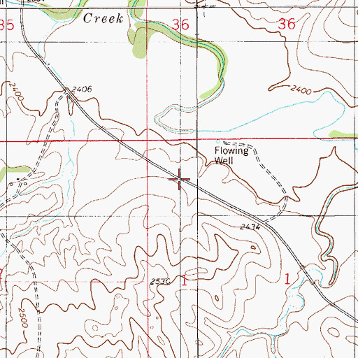 Topographic Map of 11N55E01BB__01 Well, MT