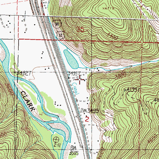 Topographic Map of 11N17W02ABCB01 Well, MT