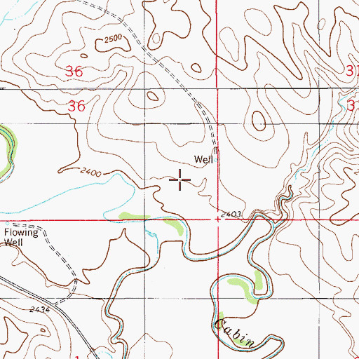 Topographic Map of 12N55E36DD__01 Well, MT