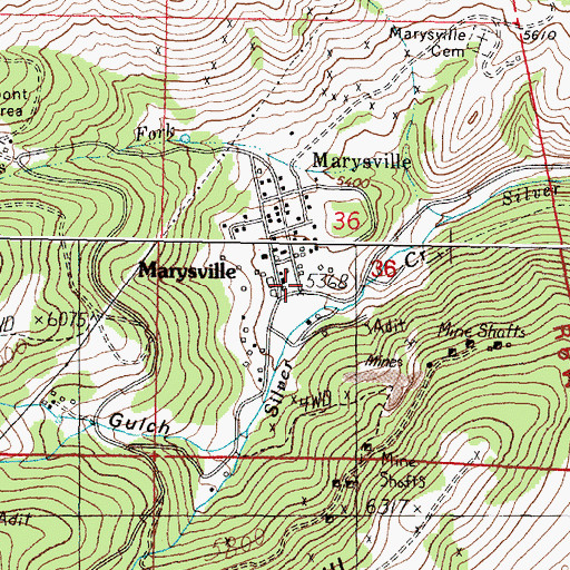 Topographic Map of 12N06W36CABD01 Well, MT