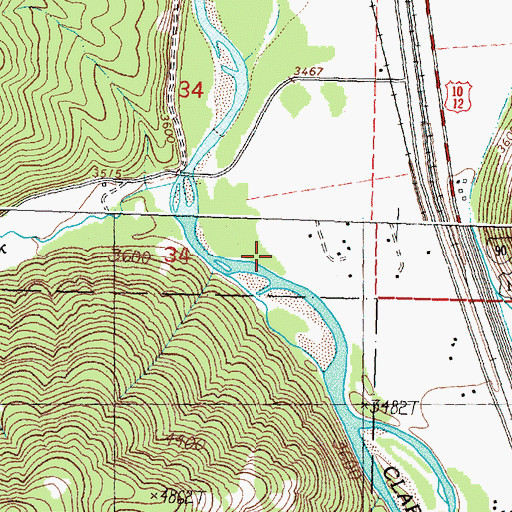 Topographic Map of 12N17W34DDCB01 Well, MT