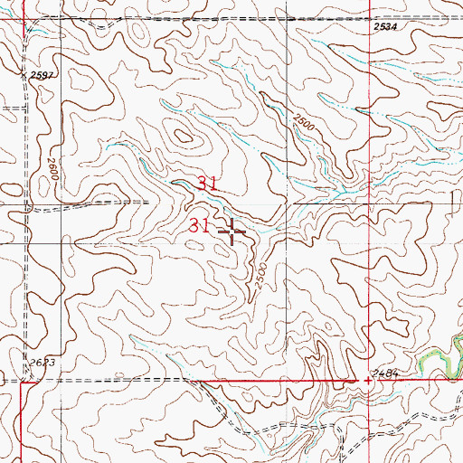 Topographic Map of 12N55E31DB__01 Well, MT