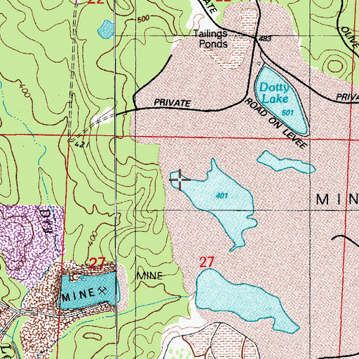 Topographic Map of West Maud Mine, AR