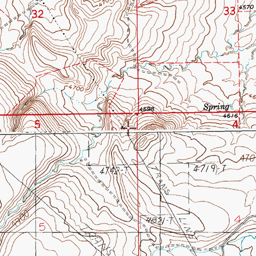 Topographic Map of 11N15E05AA__01 Spring, MT