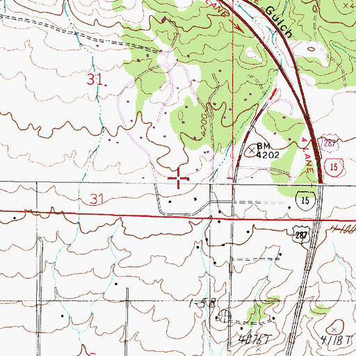 Topographic Map of 12N03W31DDBD01 Well, MT