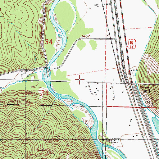 Topographic Map of 12N17W34DDBA01 Well, MT