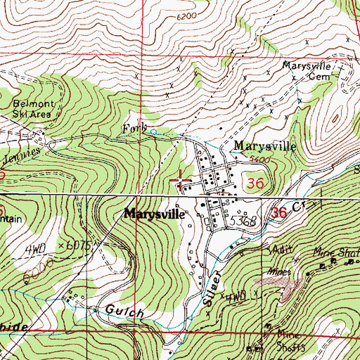 Topographic Map of 12N06W36BCDD01 Well, MT