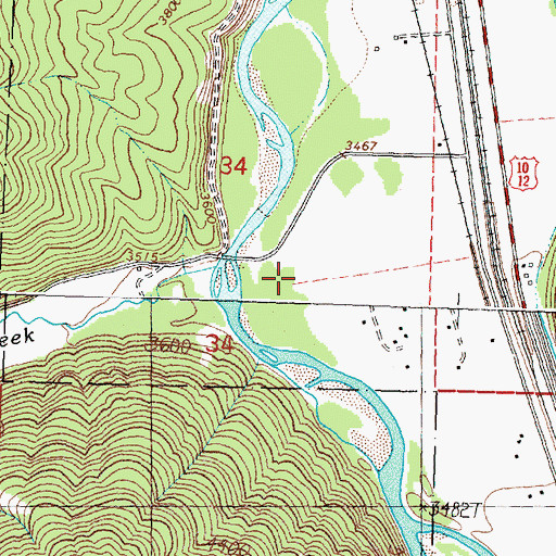 Topographic Map of 12N17W34DCAA01 Well, MT