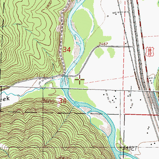 Topographic Map of 12N17W34DBDD01 Well, MT