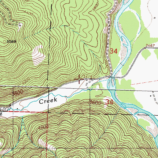 Topographic Map of 12N17W34CACD01 Well, MT