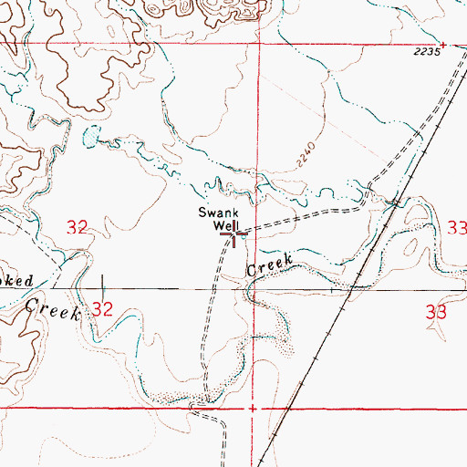 Topographic Map of 12N50E32DAAA01 Well, MT