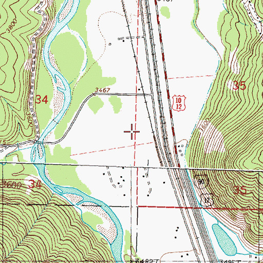 Topographic Map of 12N17W35CBCC01 Well, MT