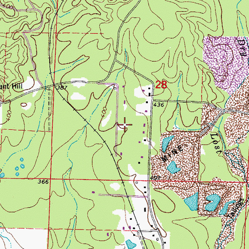 Topographic Map of Young Mine, AR