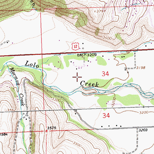 Topographic Map of 12N20W34CAB_01 Well, MT