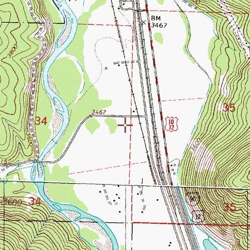 Topographic Map of 12N17W35CBBC01 Well, MT