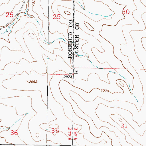 Topographic Map of 12N45E31BBBB01 Well, MT