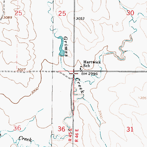 Topographic Map of 12N46E31BBBB01 Well, MT