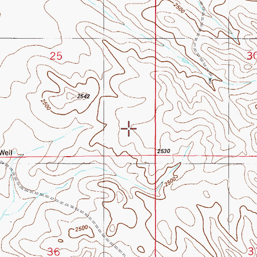 Topographic Map of 12N55E25DD__01 Well, MT