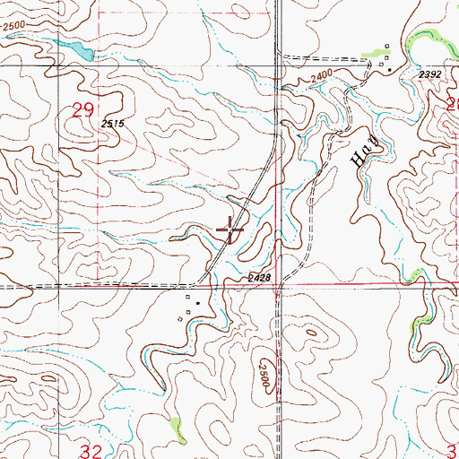 Topographic Map of 12N55E29DD__01 Well, MT