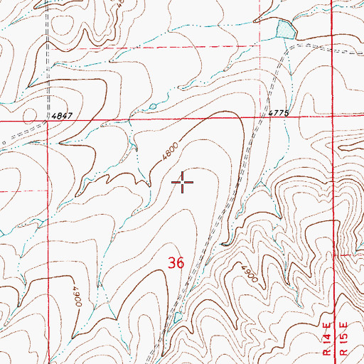 Topographic Map of 12N14E36BA__01 Well, MT