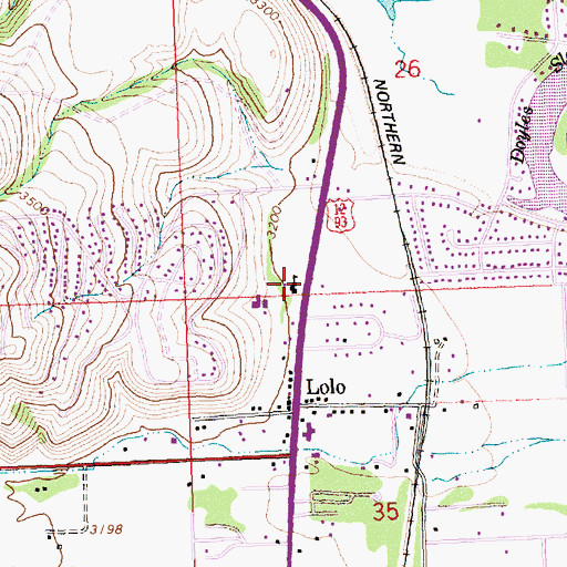 Topographic Map of 12N20W26CCDD01 Well, MT