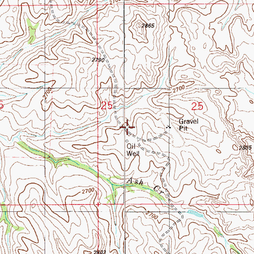 Topographic Map of 12N56E25CBDB01 Well, MT