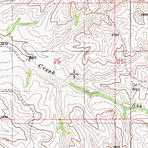Topographic Map of 12N56E26DB__01 Well, MT