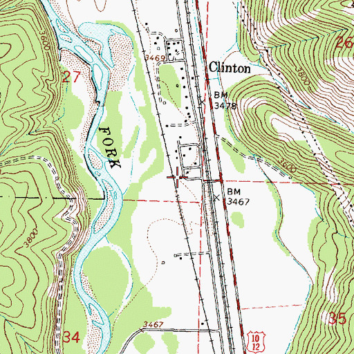 Topographic Map of 12N17W27DDDA03 Well, MT