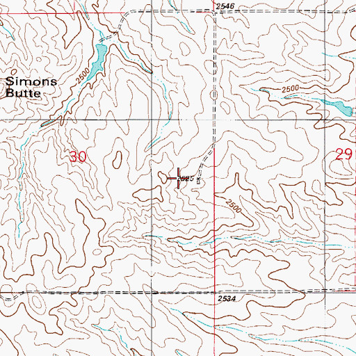 Topographic Map of 12N55E30DA__01 Well, MT