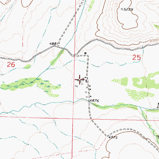 Topographic Map of 12N09W25CBCA01 Well, MT
