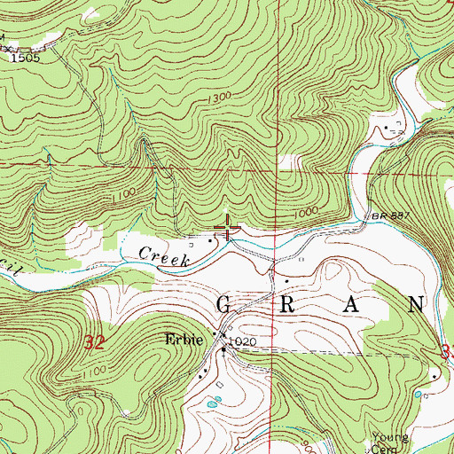 Topographic Map of Cave Spring, AR