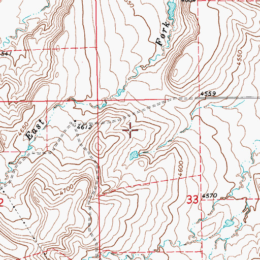 Topographic Map of 12N15E33BB__01 Well, MT