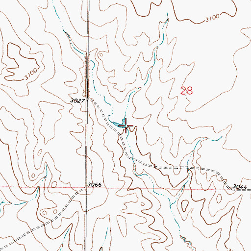 Topographic Map of 12N45E28CBDD01 Well, MT