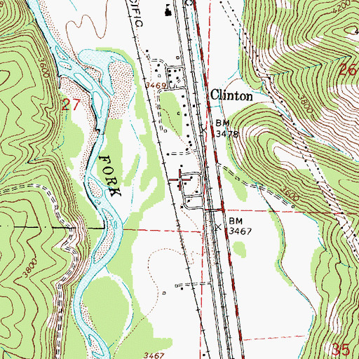 Topographic Map of 12N17W27DDAD01 Well, MT