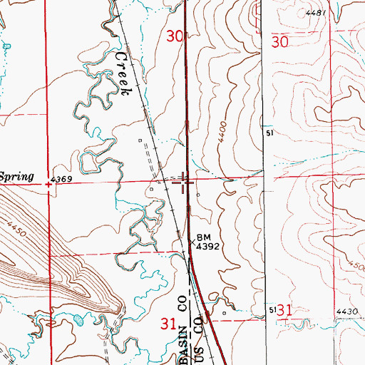 Topographic Map of 12N16E30DCC_01 Well, MT