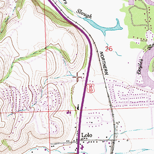 Topographic Map of 12N20W26CACC01 Well, MT