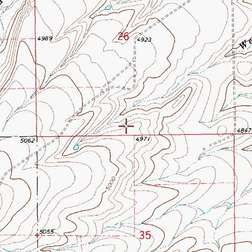 Topographic Map of 12N14E26CD__01 Spring, MT