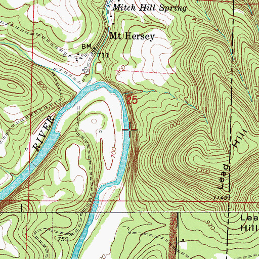 Topographic Map of Copper Bluff, AR