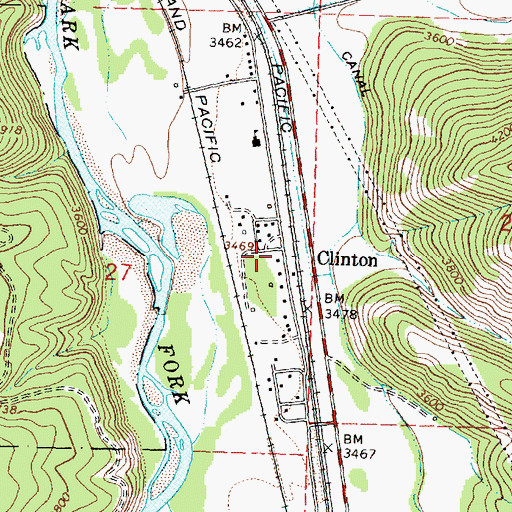 Topographic Map of 12N17W27DAAB01 Well, MT