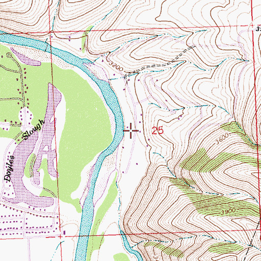 Topographic Map of 12N20W25CAAB01 Well, MT
