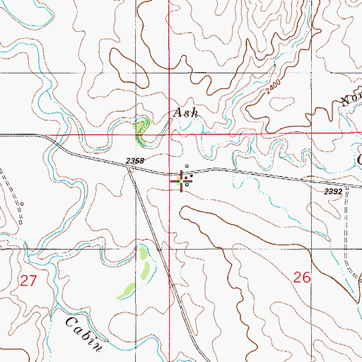 Topographic Map of 12N55E26BBCA01 Well, MT