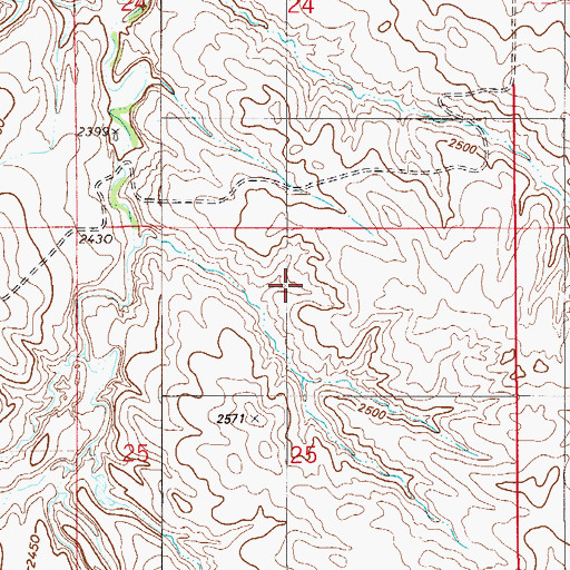 Topographic Map of 12N54E25BBBD01 Well, MT