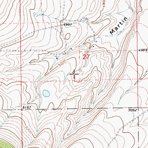 Topographic Map of 12N14E27CA__01 Well, MT