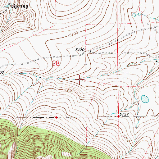 Topographic Map of 12N14E28DB__01 Spring, MT