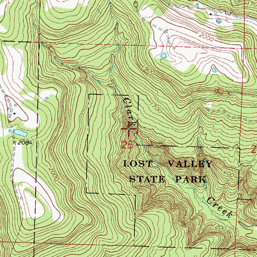 Topographic Map of Eden Falls, AR