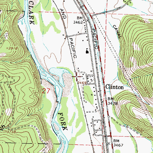 Topographic Map of 12N17W27ADCD01 Well, MT