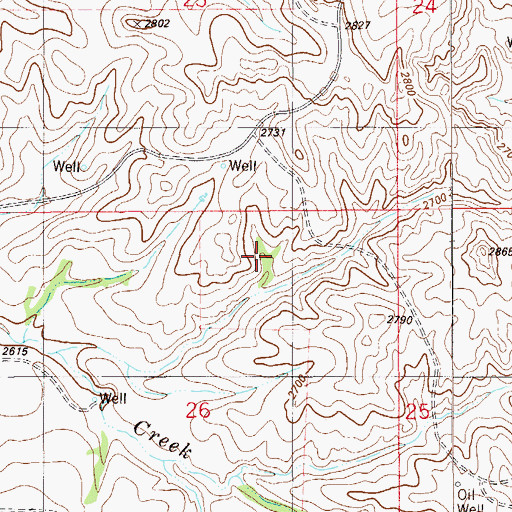Topographic Map of 12N56E26AB__01 Well, MT