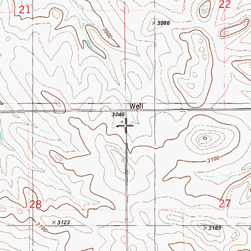 Topographic Map of 12N60E28AADB01 Well, MT
