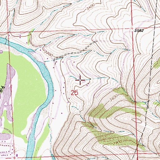 Topographic Map of 12N20W25ACCA02 Well, MT