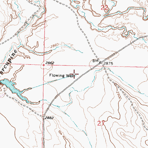 Topographic Map of 12N36E27BB__01 Well, MT